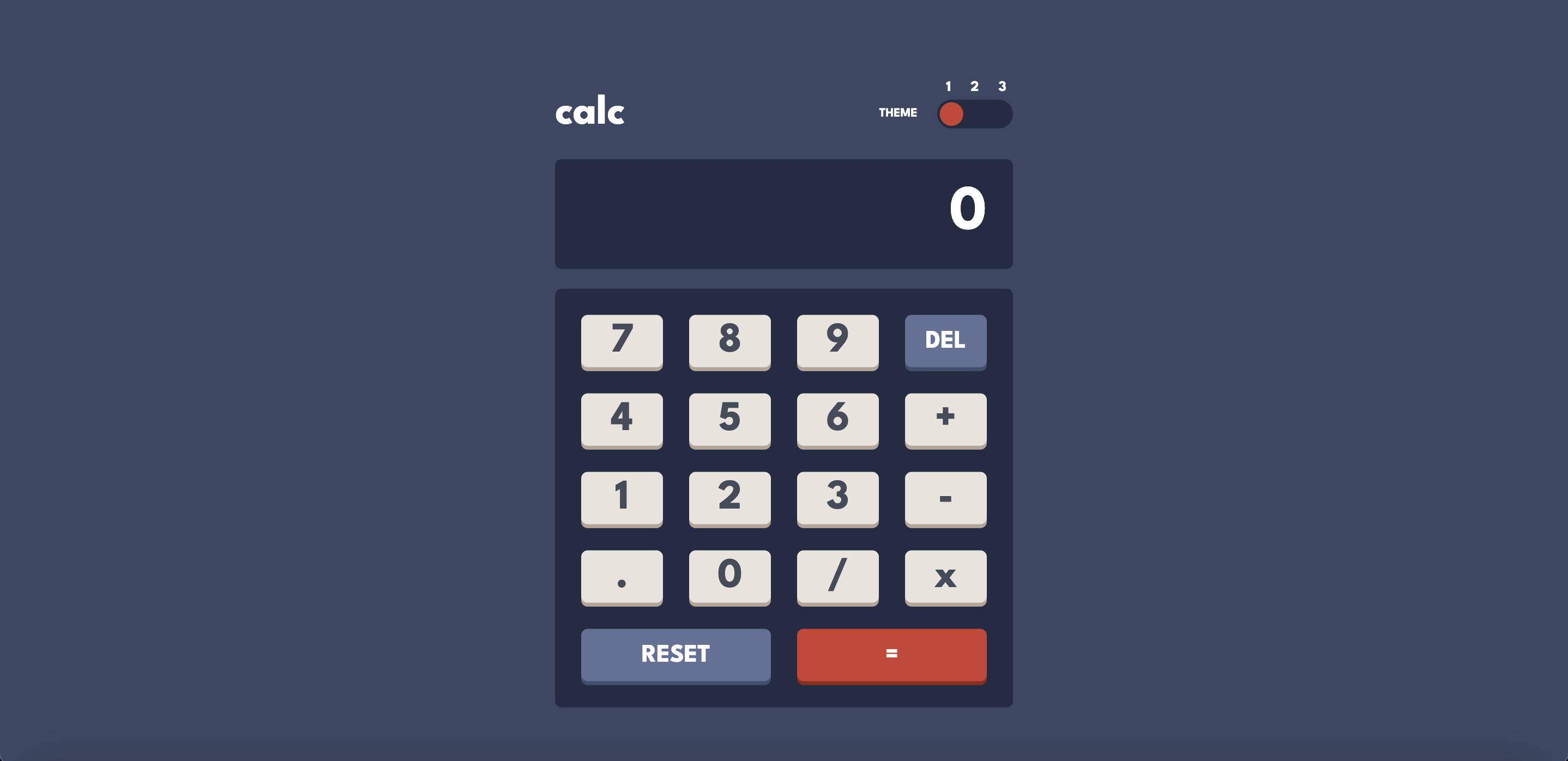 Screnshot of calculator web app